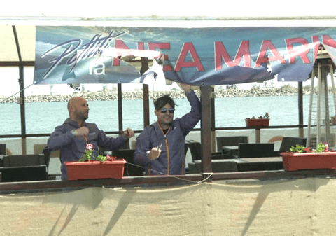 Liviu Vârciu şi Andrei Ștefănescu îi vandalizeazã firma lui Nea Mãrin | FOTO