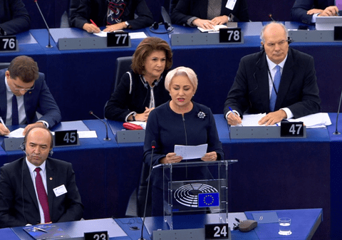 Viorica Dăncilă, intervenţie în plenul Parlamentului European: "Nu am venit să dau socoteală! România nu se va abate de la drumul pro-european!"