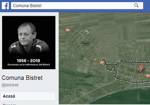 Ilie Balaci este omagiat pe facebook de edilii comunei Bistreț, acolo unde s-a născut fostul mare fotbalist