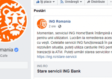ING Bank are dificultăți cu plățile pe internet. Sfaturile băncii pentru clienți