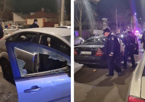VIDEO  | Răfuială ca-n filme pe străzile din Brăila. Două autoturisme au fost distruse, iar trei indivizi au fost reținuți