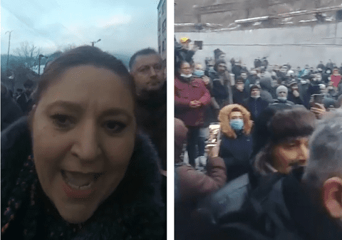 VIDEO | Diana Șoșoacă, discurs agresiv la adresa Guvernului, din mijlocul minerilor din Valea Jiului