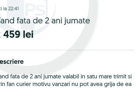 Reacția OLX, după ce a fost postat un anunț de vânzare a unui copil: „A fost dezactivat după câteva minute”