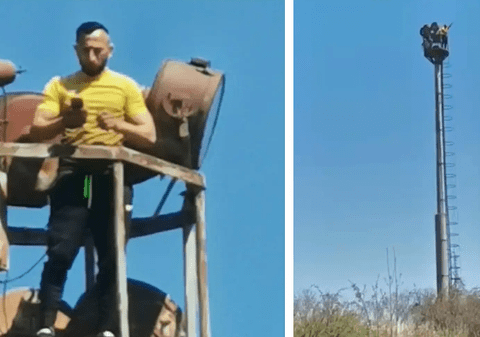 Un brașovean care amenința că se aruncă de pe un stâlp CFR, convins de negociatorul SAS să coboare