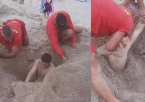 Tânăr îngropat în nisip și abandonat de prieteni pe plaja din Tuzla, salvat de salvamari