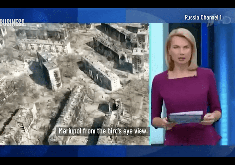 Ce s-a spus la postul public rusesc Pervîi Kanal despre imaginile cu orașul Mariupol distrus de bombardamente