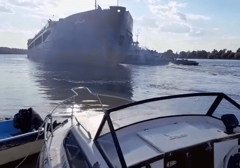 O navă comercială din Ucraina a lovit pontonul și ambarcațiunile Poliției de Frontieră la Chilia Veche