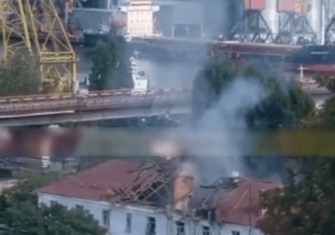 Portul Odesa a fost atacat de ruși cu drone kamikaze iraniene. Imagini cu momentul în care unul dintre aparate a fost doborât