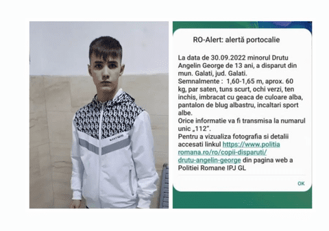 Val de reacții pe Facebook după mesajul Ro-Alert care anunța dispariția unui copil din Galați: „Sună alarma pe telefoane și ne dă cu panică”