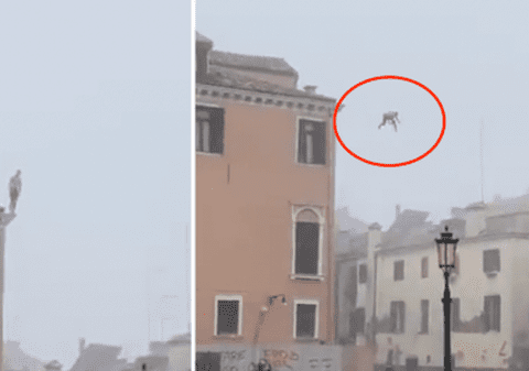 Salt nebunesc într-un canal din Veneția, de pe o clădire înaltă din lagună. Primar: „I-ar trebui un certificat de prostie”