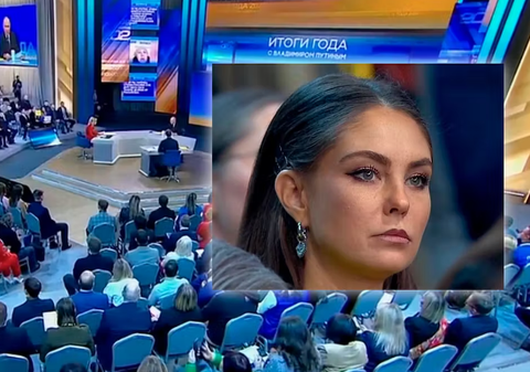 Alina Kabaeva, supranumită „amanta lui Putin”, surprinsă în public, la „Linia Directă” a președintelui cu populația rusă