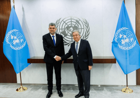 Marcel Ciolacu, după o întâlnire cu secretarul general al ONU: „România iubește pacea. Dar ne dorim o pace care să nu răsplătească agresorii”