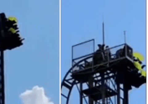 6 adulți și un copil au rămas blocați la 30 de metri înălțime, după ce Kráter, un roller-coaster dintr-un parc de distracții din Columbia, s-a defectat | VIDEO