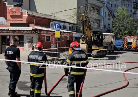 Intervenţie de urgenţă în centrul Constanţei, după ce o conductă de gaz s-a spart