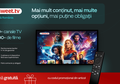 Ești gata să te uiți la televizor cu SWEET.TV? Ai 30 de zile acces gratuit la platforma de ultimă generație