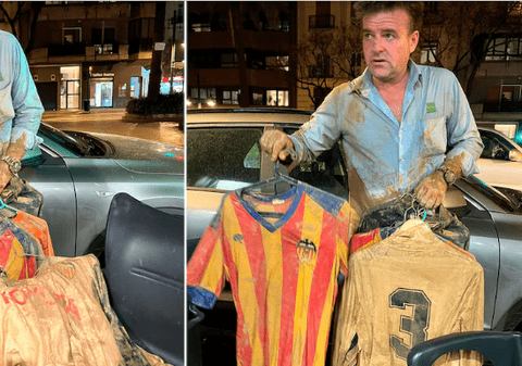 Un fan al echipei Valencia și-a pus viața în pericol în mijlocul furtunii DANA pentru a-și salva colecția de tricouri de fotbal: „Comoară incalculabilă”