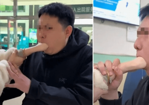 Un bărbat a rămas cu mâna iubitei sale blocată în gură, după ce au încercat să filmeze un clip amuzant | VIDEO