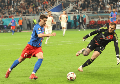 FCSB a fost învinsă de Lyon în meciul tur din „optimile” Europa League