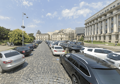 Piața Revoluției din București, cerută înapoi de pietoni: fără trafic și parcări, cu verdeață și spațiu public real