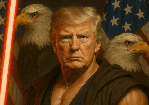 După imaginea cu el ca „papă”, Donald Trump s-a postat ca un personaj din Star Wars. Detaliul care i-a scăpat și a stârnit controverse