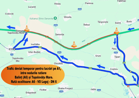O bucată din Autostrada A1 Lugoj - Timișoara va fi închisă în iulie