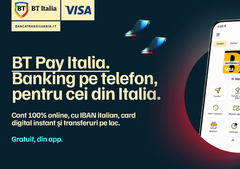 Card digital instant, pe telefon, pentru clienții din Italia ai Băncii Transilvania. De ce alte beneficii se pot bucura?
