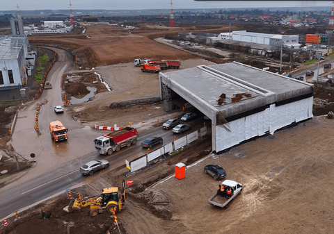 Imagini noi de pe Autostrada Bucureștiului A0 cu lotul 1 Nord, ce ar putea fi dat parțial în trafic la primăvară