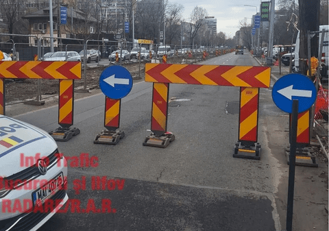 S-a surpat asfaltul pe Bulevardul Basarabia din București, lângă lucrările de la șina de tramvai. Brigada Rutieră: „Evitați zona”