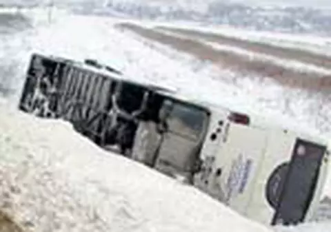 Autocarul celor de la Vaslui s-a rasturnat 