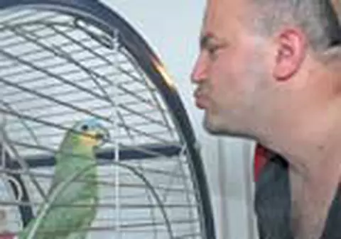 Papagalul l-a ciupit de nas pe Axinte