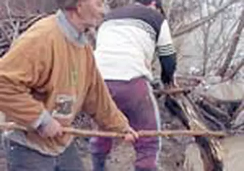 Maramuresenii au iesit la 'pescuit' de lemne