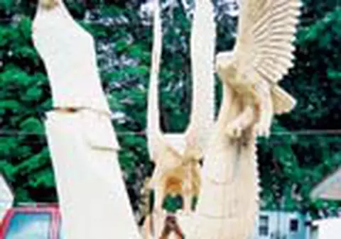 Sculpteaza in lemn si gheata, in America