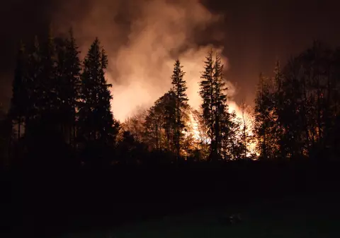 Traficul feroviar dintre Sinaia şi Câmpina, blocat de un incendiu