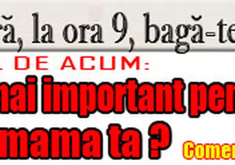 O 9 părere: Cine este mai important pentru tine, tatăl sau mama ta?