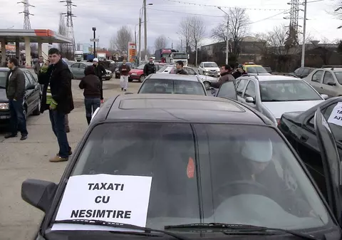 Protest împotriva taxei auto la Drobeta Turnu Severin 