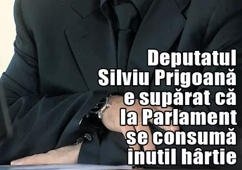 Silviu Prigoană acuză: «Deputaţii toacă două tone de hârtie pe zi»
