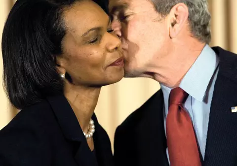 George W. Bush şi Condoleezza Rice, sărut de adio