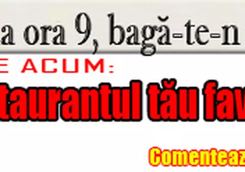 O 9 părere: Care este restaurantul tău favorit?