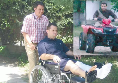 Şi-a rupt piciorul şi 5 coaste pe ATV!