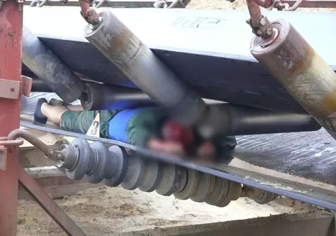 Foto / Miner strivit la mina Husnicioara