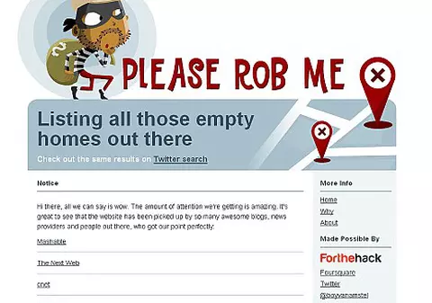 "Please Rob Me", site-ul care-ţi spune ce case pot fi jefuite