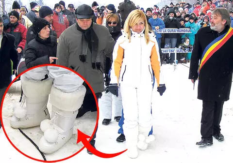 Udrea, pe pârtie cu cizme de 530 $