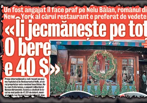 New York Times îl face praf pe românul Nelu Bălan: Are mâncare proastă şi scumpă