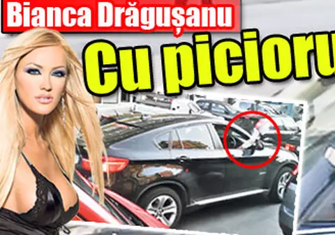 Bianca Drăguşanu conduce cu piciorul pe geam