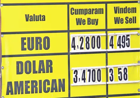 Euro a mai înghiţit câţiva lei