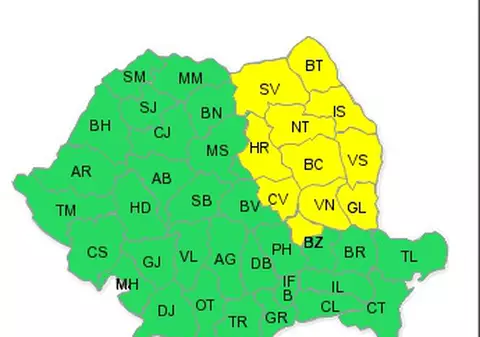 Cod galben pentru Moldova şi Carpaţii Orientali