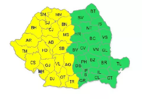 Cod galben de vijelii la sfârşitul săptămânii