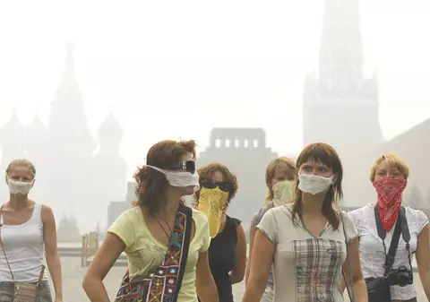 Moscova, acoperită din nou de fum
