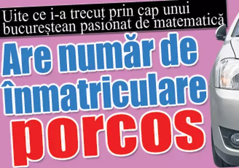 Ce număr de înmatriculare porcos!