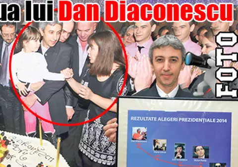 300 de invitaţi la ziua lui Dan Diaconescu: A tăiat tortul cu iubita şi cu fiica lui